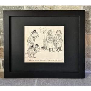 Framed Vintage New Yorker Magazine 8x10 Koren Cartoon Clipping Good Manners
